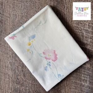 Vintage‎ pastel floral pillowcase cream pink yellow green flowers